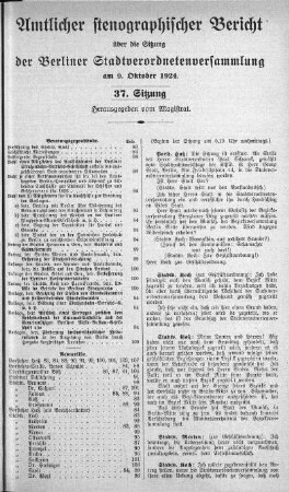 Sitzung 37, 9. Oktober 1924