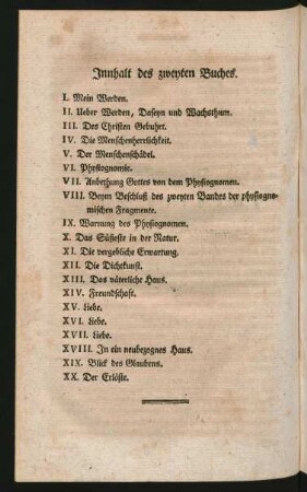 Innhalt des zweyten Buches