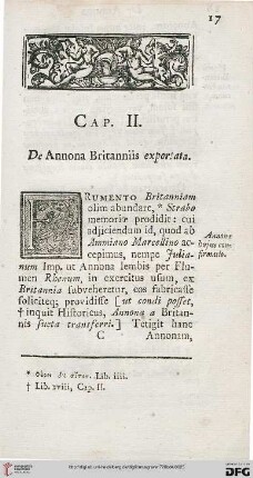 Cap. II: De annona Britanniis exportata