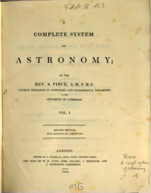 A Complete System of Astronomy. 1