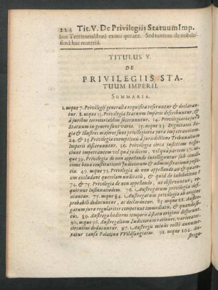 Titulus V. De Privilegiis Statuum Imperii.