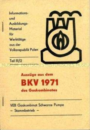 Informationsheft das VEB Gaskombinat Schwarze Pumpe für Gastarbeiter aus Polen