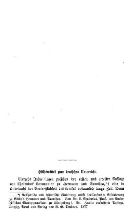 Hülfsmittel zum deutschen Unterricht