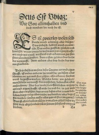 Deus Est Ubique: Wie Gott allenthalben und doch niendert hie noch da ist.