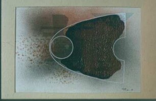 Verwitterte Form. Japanpapier, Deckfarben, Spritztechnik; 36,4 x 50,6 cm (1937; H. Rose)