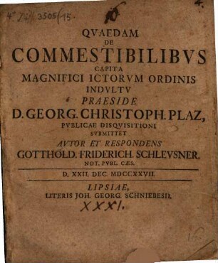 Qvaedam de commestibilibvs capita