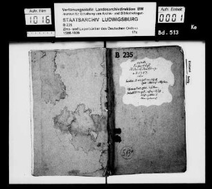 Amt Stocksberg: Lagerbuch über Leonbronn, Ochsenberg und Zaberfeld (Auszug)