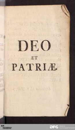 Deo Et Patriae.