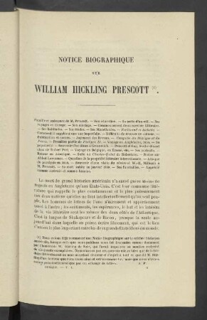 Notice Biographique sur William Hickling Prescott