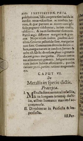 Caput VII. De Metallis in specie dictis.
