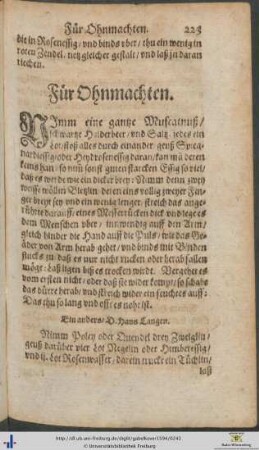 Für Ohnmachten