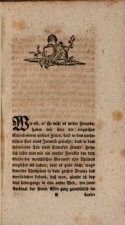 Ueber die Schwärmerey unserer Zeiten
