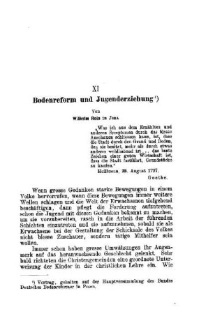 Bodenreform und Jugenderziehung