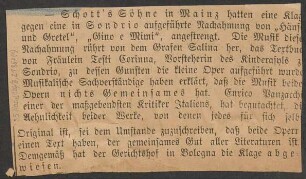 Zeitungskritiken zu verschiedenen von Schott verlegten Werken
