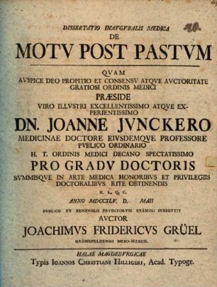 Diss. inaug. ... de motu post pastum