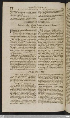 Psalmi XLIV. Dispositio. Suspiria spiritûs. Historia speculum divinae providentiae. Libera, ut olim