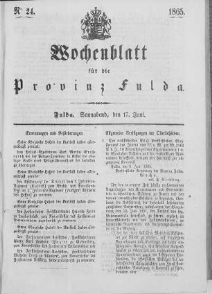 Nr. 24, Ausgabe vom 17. Juni 1865