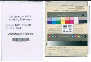 Entnazifizierung Friedrich Doerrenberg , geb. 04.12.1902 (Angestellter)