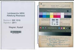 Entnazifizierung Rudolf Wegner , geb. 05.06.1904 (Inspektor)
