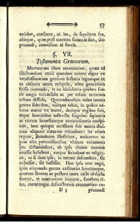 §. VII. Testamenta Graecorum.