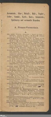 Keramische, Glas-, Metall-, Kurz-, Galanterie-, Spielwaren und verwandte Branchen