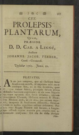 CXX. Prolepsis Plantarum