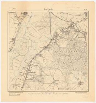Regionalplanung Stettin, Hökendorf, Altdamm und Finkenwalde: Planungsunterlage: Messtischkarte 1888 (1917), Teilblatt 1240 (Podejuch), 1:25000
