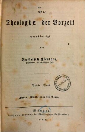 Die Theologie der Vorzeit, 4