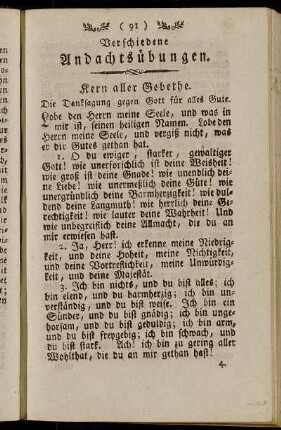 Verschiedene Andachtsübungen
