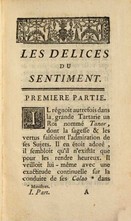 Les Delices Du Sentiment, 1