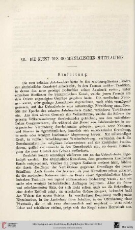 XII. Die Kunst des Occidentalischen Mittelalters