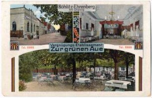 Böhlitz-Ehrenberg bei Leipzig : Vergnügungs-Etablissement "Zur grünen Aue"