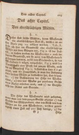 Das achte Capitel. Von oberschlächtigen Mühlen