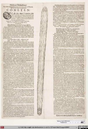 Abriß und Beschreibung/ Des in diesem noch lauffenden Jahre 1680. in Novemb. und Decemb. erschienenen sehr langen und erschrecklichen Cometen