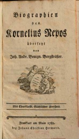 Biographien des Kornelius Nepos