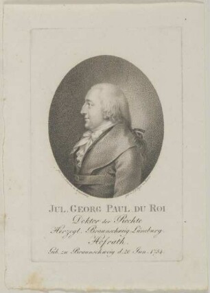 Bildnis des Jul. Georg Paul du Roi