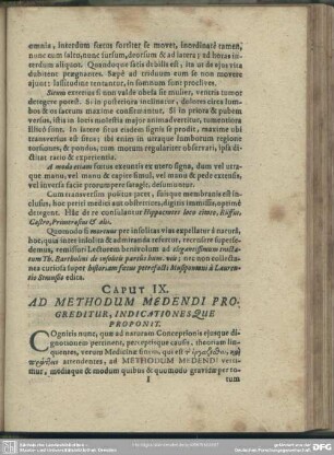 Caput IX. Ad Methodum Medendi Progreditur, Indicationes Que Proponit