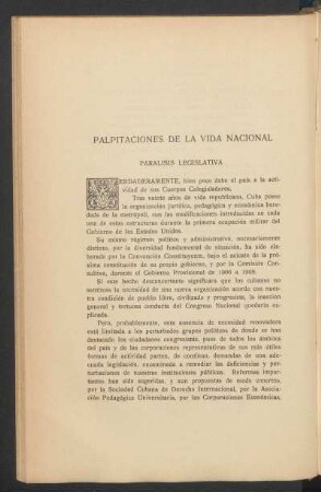 Parálisis legislativa
