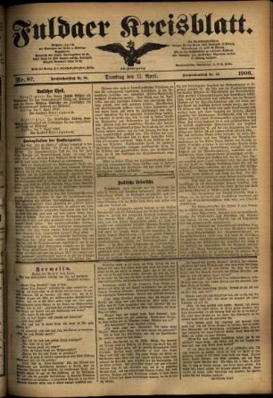 Ausgabe vom Dienstag, den 17. April 1906.