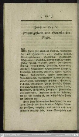 Fünftes Kapitel. Nahrungsstand und Gewerbe der Stadt