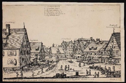 Der Hof-Marckt Fürth wie er von Schliesselwurth, gegen Mittag an zusehen Anno 1704. - Fürth (Bayern)