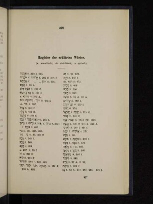 Register der erklärten Wörter.