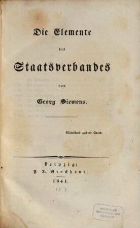 Die Elemente des Staatsverbandes