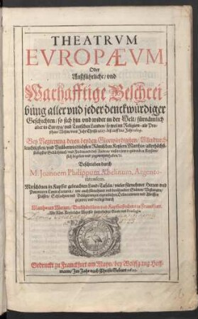 1: ... vom Jahr Christi 1617. biß auff das Jahr 1629. ... zugetragen haben