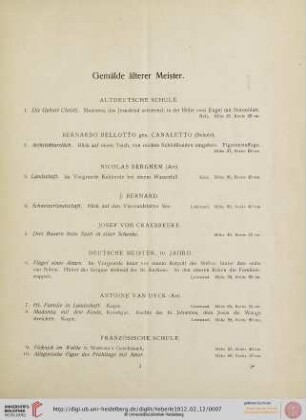Gemälde älterer und neuerer Meister (Nr. 1-214)