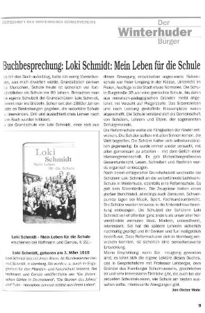 Buchbesprechung: Loki Schmidt: Mein Leben für die Schule