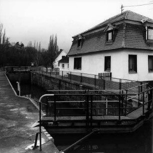 Schleusenhäuschen mit Stauanlage; Eschwege, Schleuse 1, Schleuse