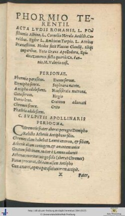 Phormio Terentii.