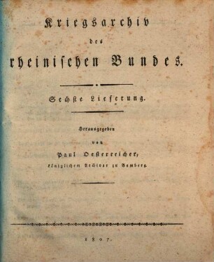 Kriegsarchiv des rheinischen Bundes, 6