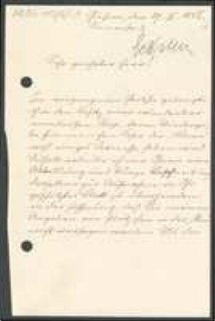 Brief von Karl Eckstein an Unbekannt